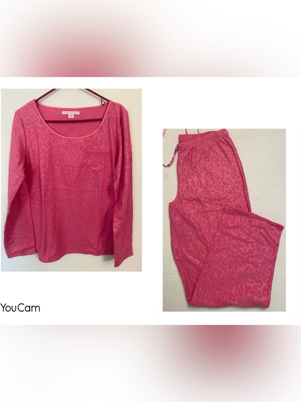 RARE 2005 Victoria’s Secret fleece pink cheetah print pajamas vintage Y2K